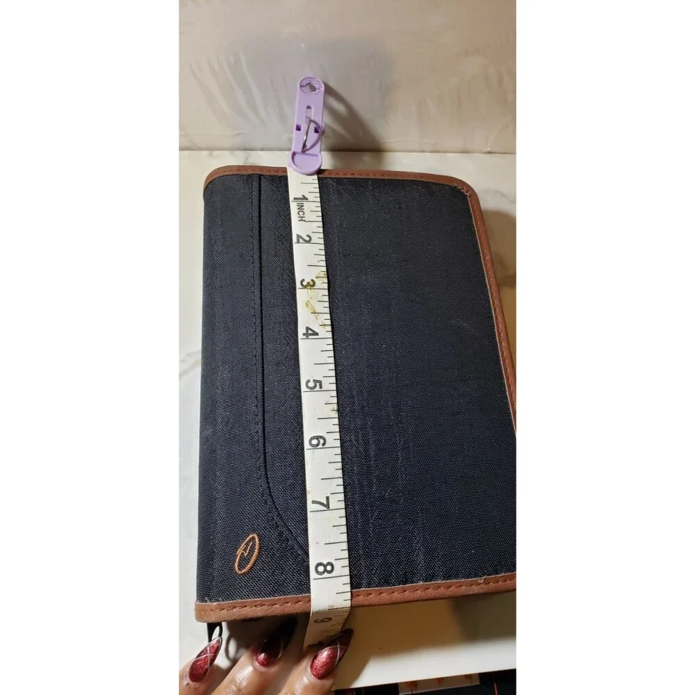 Vintage At A Glance  Black Cloth  Zip Closure Planner Binder 8.5”x6”